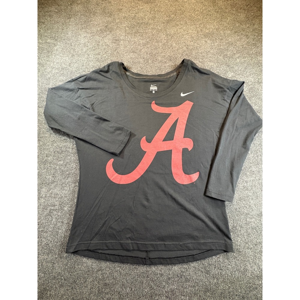 Nike Alabama Crimson Tide Black Long Sleeve Spirit Shirt Women's Medium T359905
